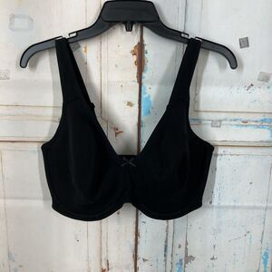 Fruit Of The Loom Fit For Me Cotton Blend Unlined Underwire Bra 38G Black FT813